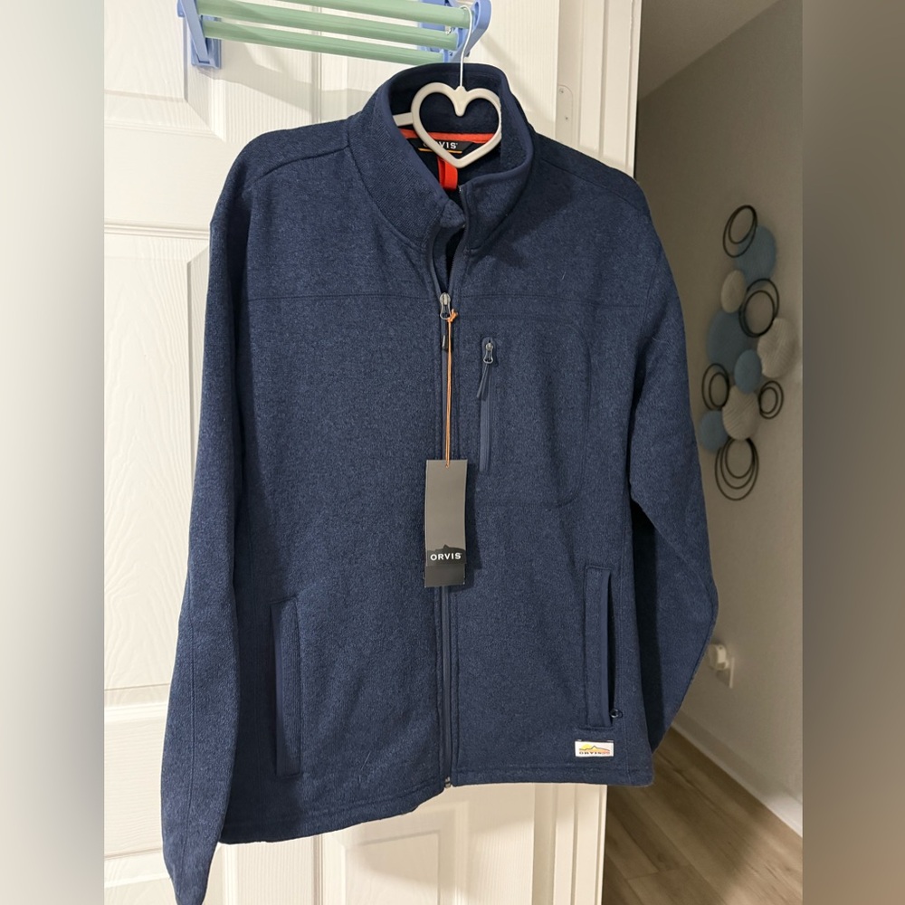 Orvis Men's Navy Zip-Up Sweater